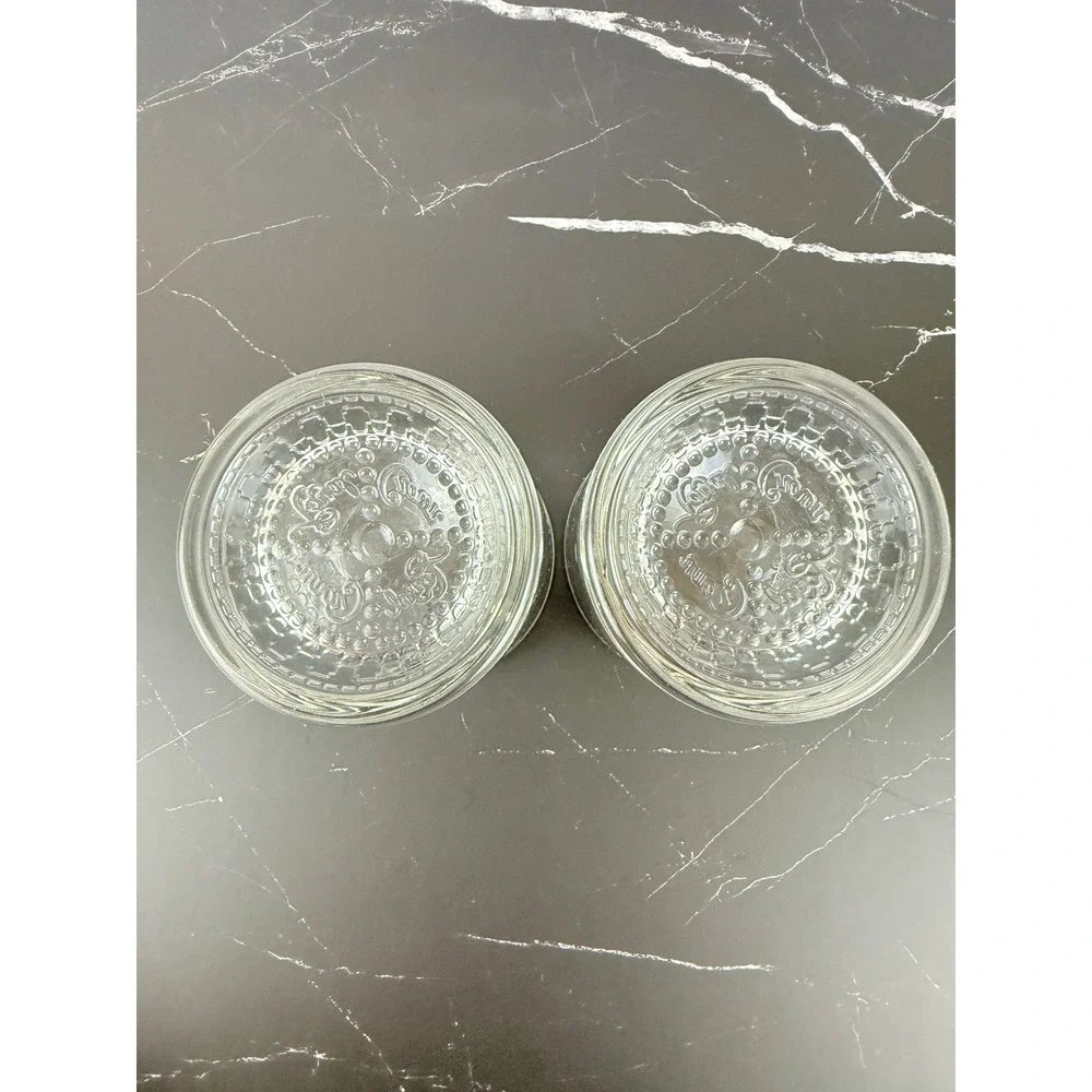 VTG PAIR (2) Crown Royal Embossed Whiskey Rocks Glasses Bullicante Base